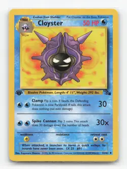 Pokemon TCG - Cloyster 32/62 Moderately Played Uncommon Fossil 1st Edition - Image 1