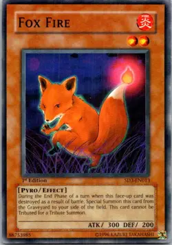 Fox Fire SD3-EN013 Yu-Gi-Oh! Light Play 1st Edition - Image 1
