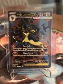 Pokemon TCG Mega Evolution Mega Lucario EX 160/132 Ultra Rare Card - Image 1
