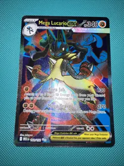 Pokemon TCG Mega Evolution Mega Lucario EX 160/132 Ultra Rare Card - Image 1