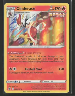 Cinderace #028/198 SWSH06: Chilling Reign Holo Rare Pokemon TCG - Image 1