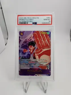 2025 One Piece Anime 25th Monkey D. Luffy Alternate Art #EB02-061 PSA 10 - Image 1