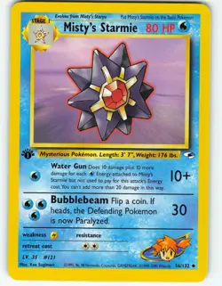 Misty's Starmie - 1st Edition - 56/132 Gym Heroes - Pokemon TCG - 2000 - Image 1
