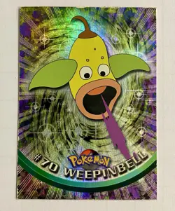 WEEPINBELL Pokemon Topps Black Logo TV Animation Edition Holo FOIL Textured NM - Image 1