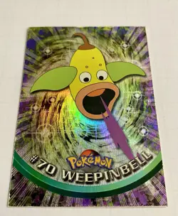 WEEPINBELL Pokemon Topps Black Logo TV Animation Edition Holo FOIL Textured NM - Image 2