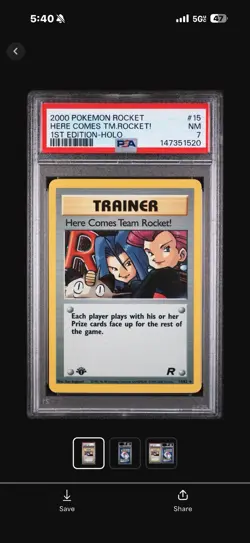 Pokemon - Here Comes Team Rocket-1st Edition Holo PSA 7 Near Mint - Image 2