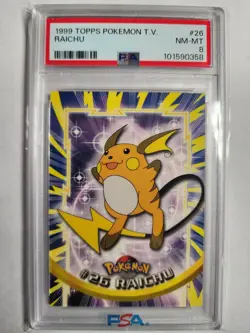 1999 Topps Pokemon T.V. Raichu Non Holo #26 - Psa 8 - Image 1