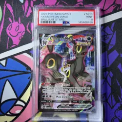 2022 Pokemon SWSH Brilliant Stars #TG23 FA Umbreon VMAX PSA 9 MINT - Image 1