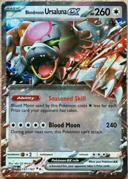 Pokemon - Bloodmoon Ursaluna ex 141/167 Double Rare - Twilight Masquerade - NM/M - Image 1
