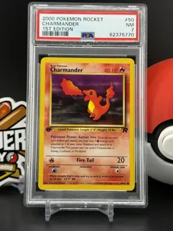 Charmander 50 1st Edition 2000 Pokemon Team Rocket PSA 7 Near Mint (CB) - Image 1