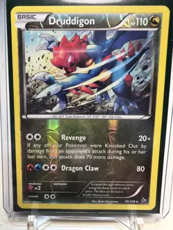 Pokemon TCG Druddigon 70/106 Flashfire Reverse Holo Rare 2014 - NM: Near Mint - Image 3