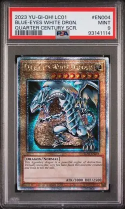 PSA 9 2023 YU-GI-Oh 25th Anniversary Blue-Eyes White Dragon Quarter Century Rare - Image 1