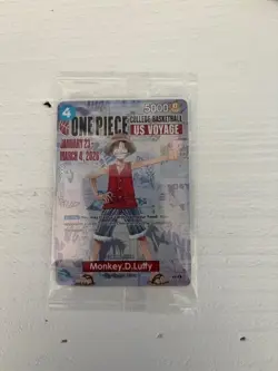 One Piece Monkey D. Luffy US Voyage College Card Gonzaga SEALED - Image 1