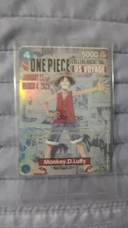 One Piece Monkey D. Luffy US Voyage College Card Gonzaga SEALED, IN HAND - Image 1