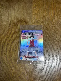 One Piece Monkey D. Luffy US Voyage College Card Gonzaga SEALED, IN HAND - Image 2