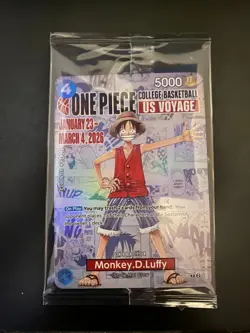 One Piece Monkey D. Luffy US Voyage College Card Gonzaga SEALED, IN HAND, 1/24 - Image 1