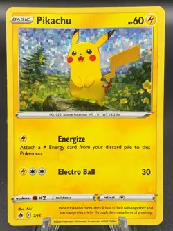 Pikachu Basic Pokemon Card McDonald's Collection 2022 7/15 Holographic - Image 1