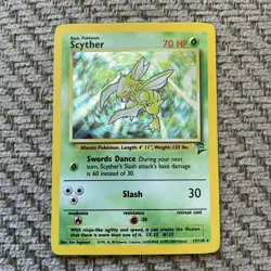 Scyther 17/130 Pokemon Card Holo Rare Base Set 2 TCG NM - Image 1