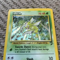 Scyther 17/130 Pokemon Card Holo Rare Base Set 2 TCG NM - Image 2