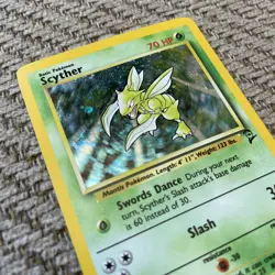 Scyther 17/130 Pokemon Card Holo Rare Base Set 2 TCG NM - Image 3