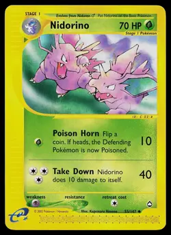 Pokemon Card - Nidorino Aquapolis 55/147 Uncommon - Image 1