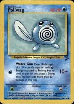 Poliwag Common Base Set 2 088/130 Water Normal Pokemon Card - Image 1