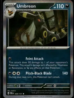 Umbreon Rare SV: Prismatic Evolutions 059/131 Darkness Holo Pokemon Card - Image 1