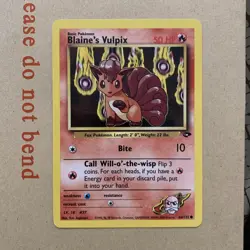 Blaine’s Vulpix 66/132 Pokemon Card TCG Vintage 1999 LP - Image 1