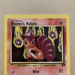 Blaine’s Vulpix 66/132 Pokemon Card TCG Vintage 1999 LP - Image 2