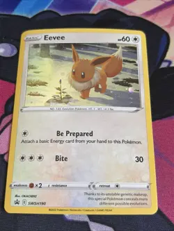 Eevee - SWSH190 - Pokemon Sword & Shield Promo Ultra Rare Holo Card NM - Image 1