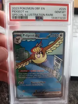 2023 Pokemon Obf EN-Obsidian Flames Pidgeot EX #225 SIR PSA 10 - Image 1