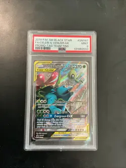 PSA 9 MINT 2019 POKEMON BLACK STAR PROMO #SM167 CELEBI VENUSAUR GX TAG TEAM TINS - Image 1