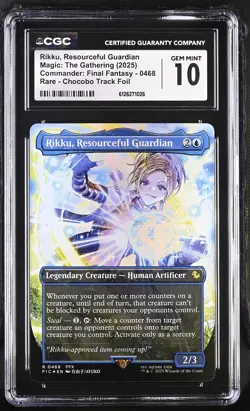 RIKKU, RESOURCEFUL GUARDIAN Final Fantasy Chocobo Track Foil CGC 10 MTG - Image 1