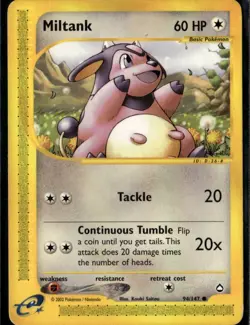 Miltank Common Aquapolis 094/147 Colorless Normal Pokemon Card - Image 1