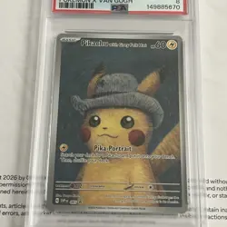 Pokemon Pikachu with Grey Felt Hat Van Gogh Promo SVP EN 085 PSA 8 REGRADEU - Image 2
