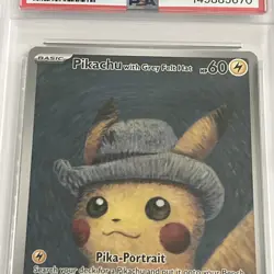 Pokemon Pikachu with Grey Felt Hat Van Gogh Promo SVP EN 085 PSA 8 REGRADEU - Image 4