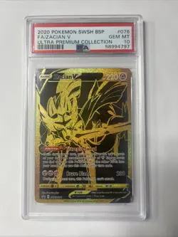 PSA 10 GEM MINT Zacian V SWSH076 PROMO Gold Pokemon - Image 1