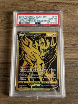 PSA 10 GEM MINT ZAMAZENTA V SWSH077 PROMO Gold Pokemon - Image 1