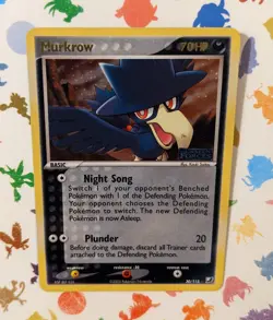 Pokemon TCG Murkrow 30/115 Reverse Holo EX Unseen Forces Stamped English 2005 - Image 2