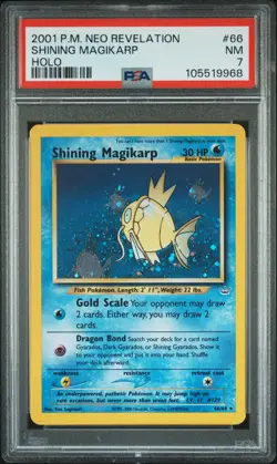 2001 POKEMON NEO REVELATION #66 SHINING MAGIKARP-HOLO PSA 7 - Image 1
