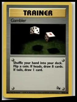 Gambler #60/62 Fossil Lightly played Pokemon tcg - Image 1