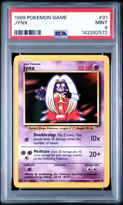 1999 POKEMON BASE SET UNLIMITED #31 JYNX PSA 9 - Image 1