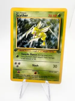 Pokemon TCG Scyther 1st Edition Non-Holo Jungle (1999) 26/64 WOTC Condition LP - Image 1