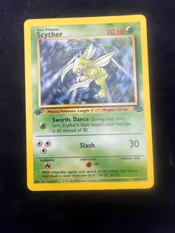 Pokemon TCG Scyther 1st Edition Non-Holo Jungle (1999) 26/64 WOTC Condition LP - Image 3