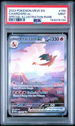 2023 POKEMON MEW EN-151 SPECIAL ILLUSTRATION RARE #199 CHARIZARD EX PSA 9 - Image 1