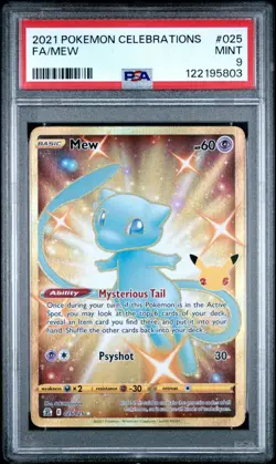 2021 Pokemon Celebrations 025 Full Art/Mew PSA 9 - Image 1