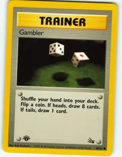Gambler - 1st Edition - 60/62 Fossil Set - Pokemon TCG - 1999 - Image 1