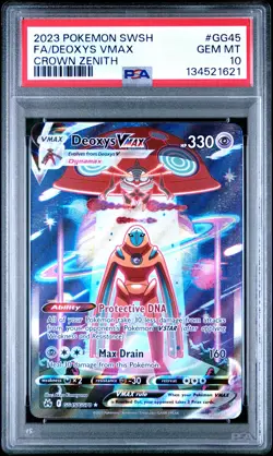 2023 POKEMON SWORD & SHIELD CROWN ZENITH #GG45 FULL ART/DEOXYS VMAX PSA 10 - Image 1