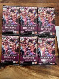 One Piece TCG OP-11 A Fist Of Divine Speed Booster Packs Lot Of 6 From Bandai - Image 1
