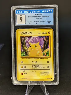 1996 Pokemon Yellow PIKACHU #25 Base CGC 9 Japanese Japan - Image 1